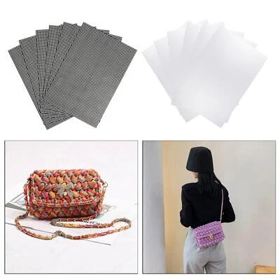 6pcs Plastic Mesh Canvas Sheets Cloth Bag Rug Thread Hook for Embroidery - Image 1 of 2