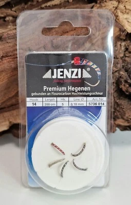Jenzi Premium Hegene Color A 5 Haken Gr. 14 200cm 0,18mm Maräne Barsch Felchen - Bild 1 von 2