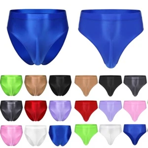 AU Mens Oil Glossy Bulge Pouch Briefs Solid Color Seamless Panties Underwear - Picture 1 of 190