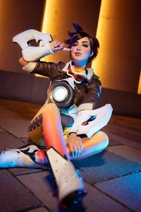 Tracer Cosplay Overwatch – Handmade, Eine Pistole Fehlend, Mit Leichten Gebrauch - Bild 1 von 9
