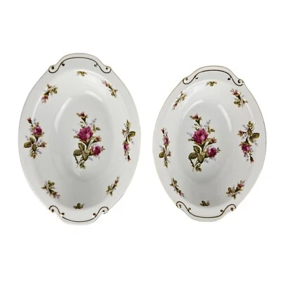 2 cuencos para servir verduras ovalados rosa musgo FLP1 FLORAL PARK DE COLECCIÓN 10" y 11" Foto 1 de 4