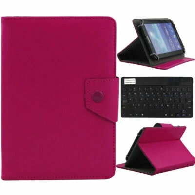 For 9.7"-10.1" Android Tablet PC Wireless Keyboard Universal Leather Case Cover - Image 1 of 4
