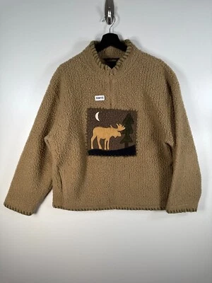 Chaqueta polar Woolrich para mujer 1/4 cremallera pila profunda alce luna Sherpa marrón talla 23x26 Foto 1 de 4