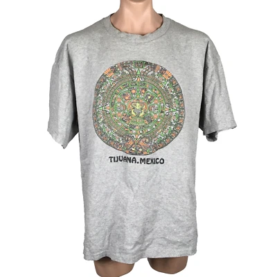 Vintage 80s 90s Tijuana, Mexico TJ Aztec Lee Sport Souvenir T-shirt 2XL - Image 1 of 4
