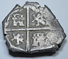 Pièce en argent espagnol des années 1600 2 reales véritable antique pirate trésor épi croix
