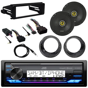 JVC KD-X38MBS 1DIN Marine Bluetooth Receiver W/Kit, 2x 6.75" Speakers W/Adapters - Picture 1 of 7
