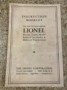 Rare 1930’s Lionel Standard Gauge Set Instructions 15 Page Book . - Picture 1 of 12