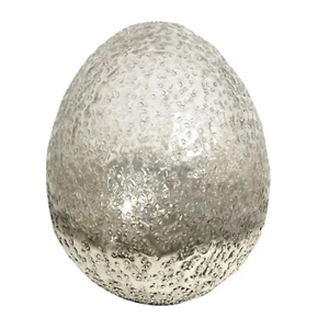 Bauernsilber Deko-Ei, Osterei 13 cm Reflekt Glas Silber im Verlauf stehend. TOP - Bild 1 von 5
