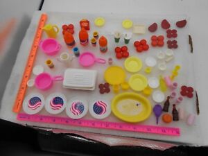 Barbie Doll Kitchen Cookware, Dishes, FOOD, SODA, MORE Accessories Lot, Mattel 