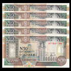 Lot 5 pièces, Somalie 50 shillings, 1991, P-R2, billets, UNC