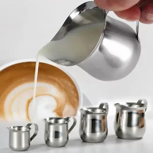 1xStainless Steel Milk/Coffee Frothing Jug Frother Latte Container Metal Pitcher - Picture 1 of 10