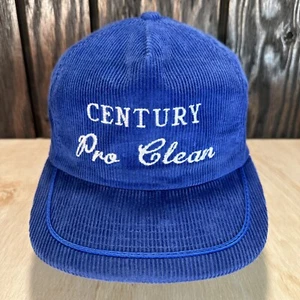 Vintage Century Pro Clean Corduroy Hat Snapback Cap 80s 90s Blue Soap Cord - Picture 1 of 13