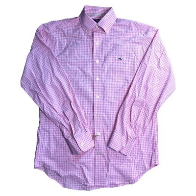 Vineyard Vines Mens Classic Fit Tucker Button Down Shirt Pink Plaid Size Small - Image 1 of 4
