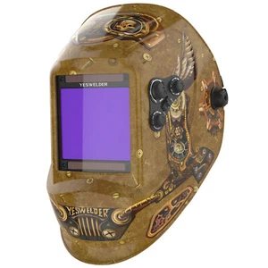 Casco de soldadura oscurecimiento automático energía solar color verdadero pantalla de visualización grande - Imagen 1 de 7