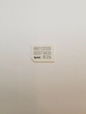 Sprint Boost Virgin Mobile Nano Sim Card ICCID 80.01a X Power Simcard LS755 - Image 1 of 2