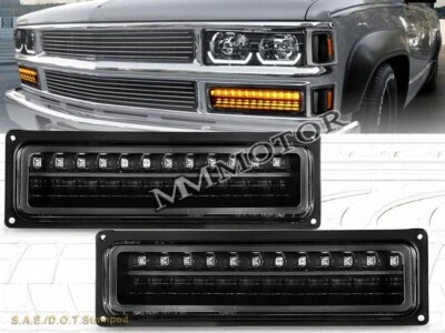Camión Chevy/GMC C10 88-98 TAMAÑO COMPLETO LUCES DE PARACHOQUES NEGRAS LUCES DE SEÑAL DE ESTACIONAMIENTO Foto 1 de 4