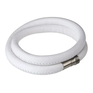 Ernstes Design Edvita Armreif A76 WE Leder Edelstahl Armband 19 21cm weiß - Bild 1 von 3