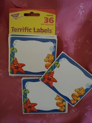 School Supplies: 36 Self Adhesive "Sea Creatures" Name Tags/Labels ~ Starfish... - Image 1 of 2