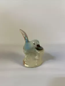 Mid Century Bird Basket Nursery Planter Pink And Baby Blue 4.5” Tall - Picture 1 of 6