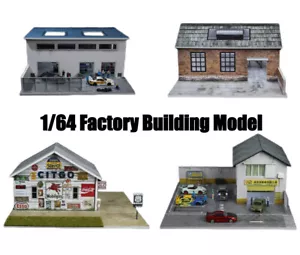 1/64 Diorama Car Garage Model LED Lighting City Factory Building Scene Model Toy - Picture 1 of 51
