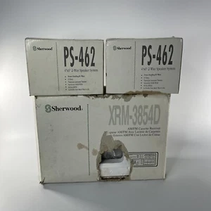 Vintage Sherwood Stereo Cassette Receiver XRM13854D And Speaker System Box - Picture 1 of 5