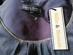 BILLIE & BLOSSOM SILVER SPARKLY METALIC BEADED ON TREND TOP BLOUSE UK 16 BNWT