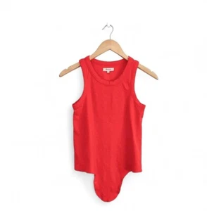 Madewell Audio Tanktop mit Knoten vorne XS rot ärmellos hochgeschlossen - Bild 1 von 8