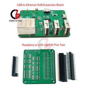Raspberry Pi LED Light IO Port Test Development Board /USB to Ethernet HUB Board - Picture 1 of 22