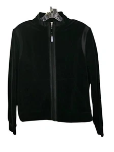 St. John Sport Black Velour Zip Up Jacket Size XL NWT MSRP $410 - Picture 1 of 7