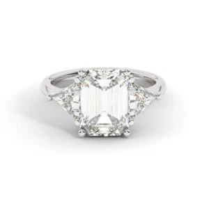 IGI Diamond Engagement Ring VVS2 E Emerald Cut 4.75 Ctw Lab Created Special - Picture 1 of 10