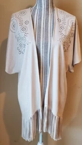 Alya Wildlederimitat creme/hellbraun Schal, Western, Cowboy, Rodeo, Medium neu ohne Etikett  - Bild 1 von 3
