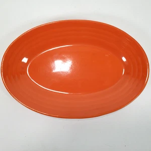 Vintage Bauer Los Angeles Orange Ringware ~9.5" X 6.5" Oval Platter Excellent - Picture 1 of 6