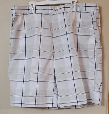 Pantalones cortos de golf Champions Tour para hombre talla 36 blancos a cuadros mecha de humedad frente plano nuevos con etiquetas Foto 1 de 4