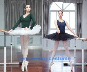 Women Girls Professional Ballet Tutu Hard Organdy Platter Pancake Skirt 2Colors - Imagen 1 de 9