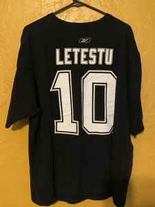 PENGUINS PLAYER T SHIRT  XXL MARK LETESTU AUTOGRAPHED BLUE JACKETS - Picture 1 of 4