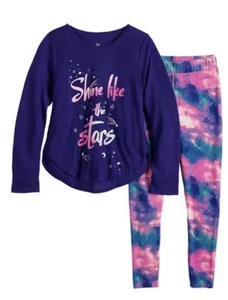 Girls size 18 SO® 2-Piece Tunic & Thermal Leggings Pajama Set with Sock - Picture 1 of 2