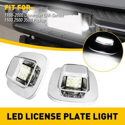2Pcs Tag Light License Plate Lamp Chrome For Chevrolet C/K 2500 1500 3500 Pickup - Image 1 of 4