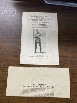 RARO Antiguo 1931 Gus Martel Boxeo Lucha Entrenamiento Curso PRIMO CARNERA 13PGS Foto 1 de 4