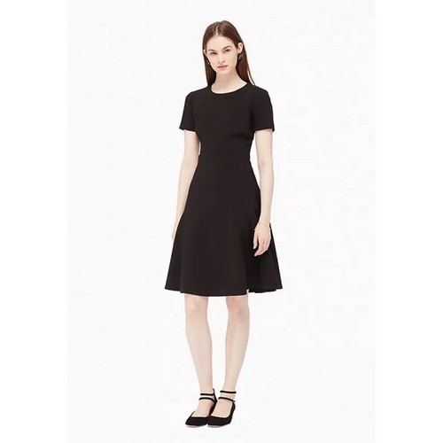 Abito donna Kate Spade New York nero Jazz Things Up aderente e svasato crepe 4 midi