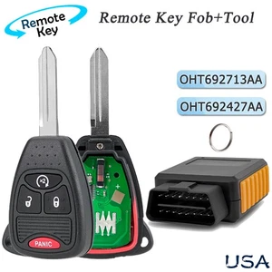 Llavero remoto + Kit de herramientas OBD para Jeep Compass Patriot Wrangler 2007-2017 - Imagen 1 de 9