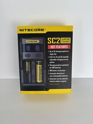Nitecore SC2 Superb Charger 2-Slot Universal Charger For, 26650, 16340 Open Box - Image 1 of 4