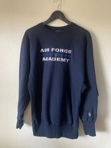 Vintage Champion Sweater Mens XL Air Force Academy Reverse Weave Sweatshirt navy - Picture 1 of 5