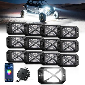 12 Pods C4 RGBW LED Rock Lights 72W 6000LM Underbody Accent Lights App Control - Picture 1 of 13