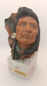 Busto del Jefe Joseph por Gutkha Marka Gallery. Base de mármol, nativo americano 7,5" - Imagen 1 de 10