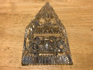Vintage Waterford Crystal Hand Cut Faceted Pyramid Paperweight 3.5"T - Picture 1 of 5