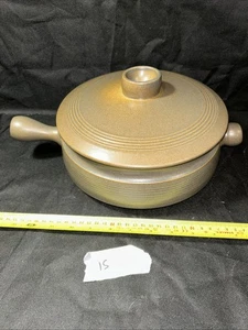 Denby-Langley Stone green Ribbed Vented Lid Covered Casserole Dish 1 Qt 8" - Picture 1 of 4