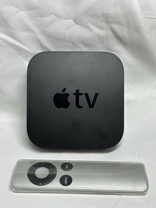 APPLE TV BOX W REMOTE AND REMOTE CASE NO CABLES AS IS UNTESTED MODEL A1469 - Picture 1 of 7
