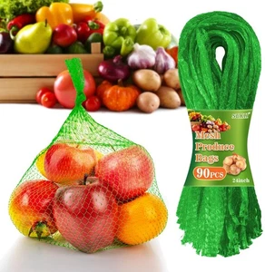 Bolsas de productos de malla Sukh 90 piezas - Bolsas de verduras de malla de 24 pulgadas Red de almacenamiento de cebolla Prod - Imagen 1 de 5