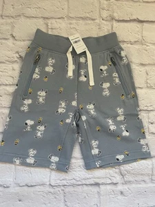 Peanuts Hanna Andersson Drawstring Waist Sweat Shorts Snoopy Blue 110 cm US 5 - Picture 1 of 3