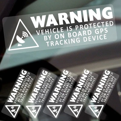 5 x Warning GPS Tracking On Board Tracker Security Car Van Taxi Window Stickers - Image 1 of 4